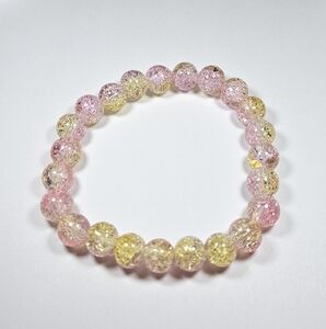 Elegant Pink and Gold Beaded Bracelet